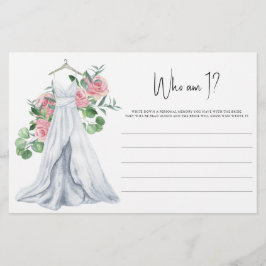 Hochzeitskleid - Wer bin ich Brautparty Briefpapier