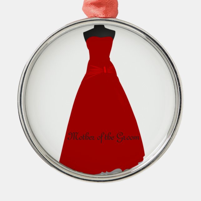 Hochzeitskleidmutter des Bauernornaments Silbernes Ornament (Vorne)