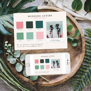 Hochzeitskleidung Farbpalette Palm Springs Kalif Einladung