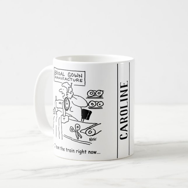 Hochzeitskleidung ist "On the Train" Kaffeetasse (Vorderseite Links)