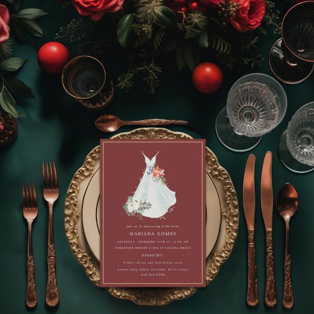 Hochzeitskleidung Weihnachtsfeiertag Brautparty Einladung (Von Creator hochgeladen)