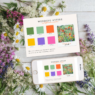 Hochzeitskleidung Wildblumen-Farbpalette Einladung