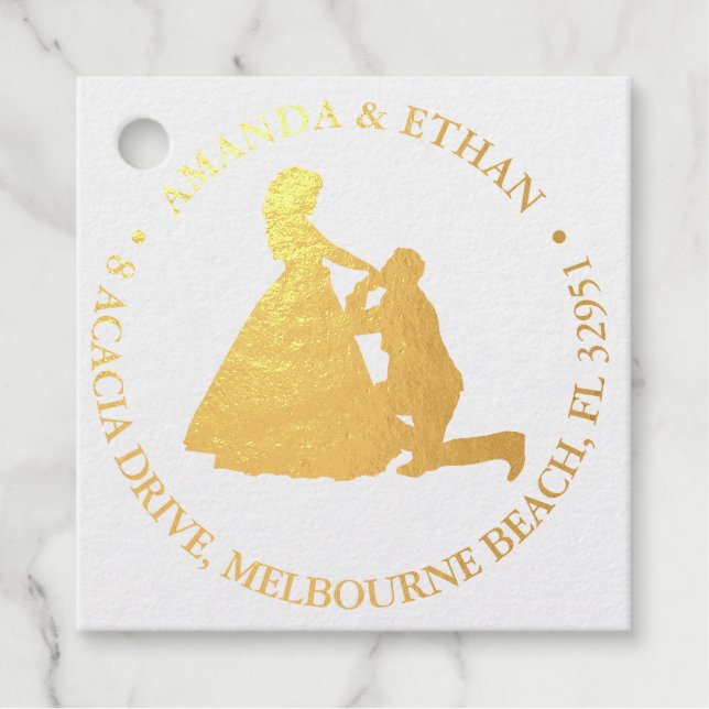 Hochzeitsknien Mann Gold Thema Geschenkanhänger (Vorderseite)