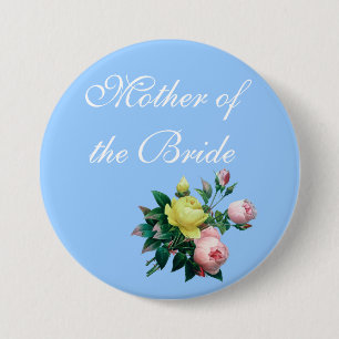 Hochzeitsknopf für hübsche rosa und gelbe Blume Button