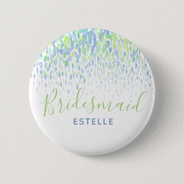 Hochzeitsknöpfe für abstrakte Kunst in Bridesmaid Button (Vorderseite)