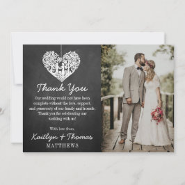 Hochzeitskollektion mit Hangherz Dankeskarte