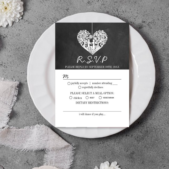 Hochzeitskollektion mit Hangherz RSVP Karte (Von Creator hochgeladen)