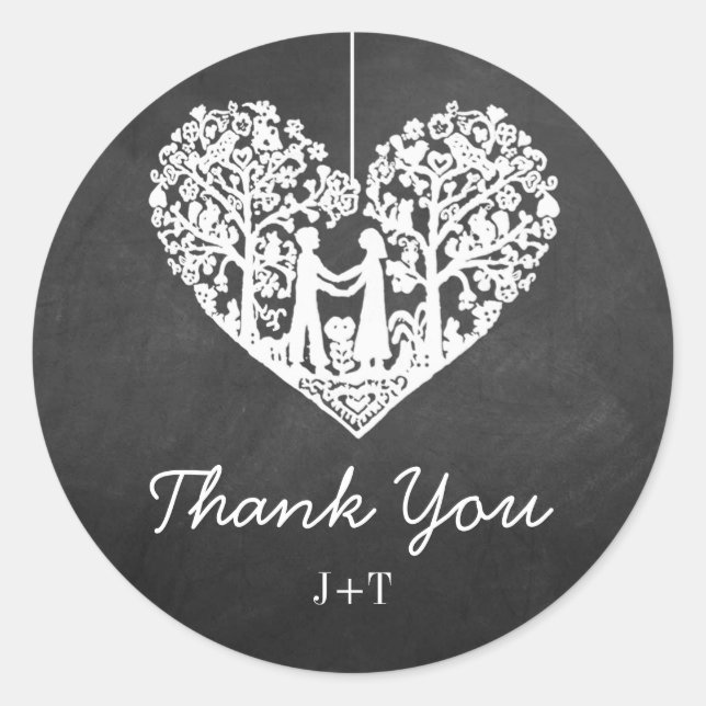 Hochzeitskollektion mit Hangherz Runder Aufkleber (Vorderseite)