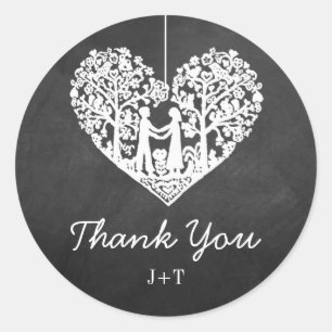 Hochzeitskollektion mit Hangherz Runder Aufkleber
