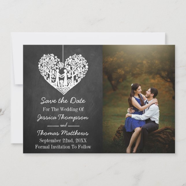 Hochzeitskollektion mit Hangherz Save The Date (Vorderseite)