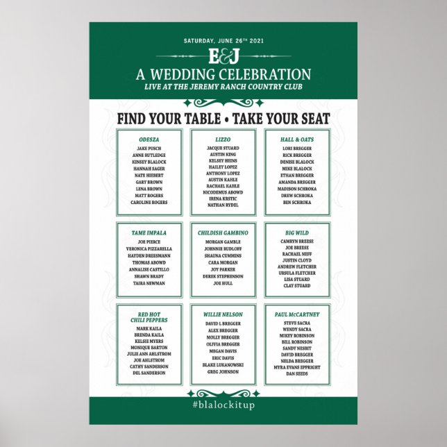 Hochzeitskonzerte Thema Seekartenzeichen Poster (Vorne)