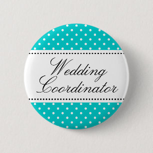 Hochzeitskoordinator pinback knöpft Türkis Button