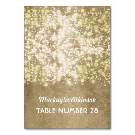 Hochzeitskorb-Eskorte Lichter Gold Glitzer Tischnummer