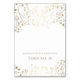 Hochzeitskorb-Karten Baby's Atem Imitat Gold Tischnummer