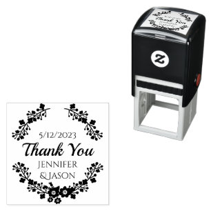 Hochzeitskranz mit selbstfärbender Briefmarke Permastempel