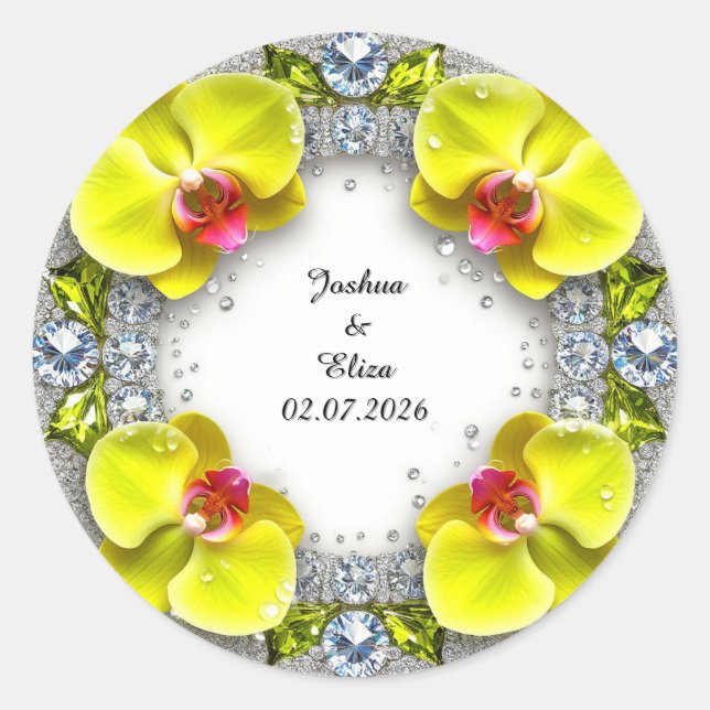 Hochzeitskranz Runder Aufkleber (Vorderseite)