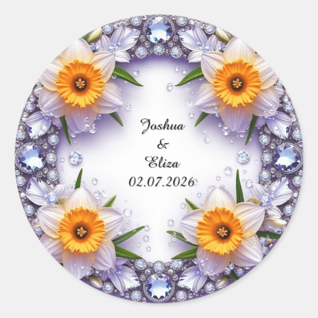 Hochzeitskranz Runder Aufkleber (Vorderseite)