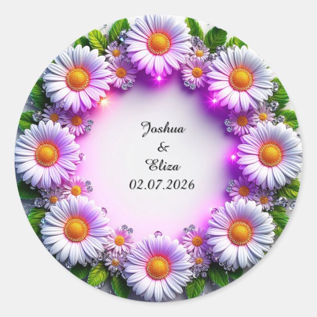 Hochzeitskranz Runder Aufkleber (Vorderseite)