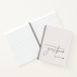 Hochzeitskript Calligraphy Ecru Guest Notizbuch