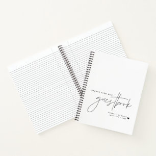 Hochzeitskript Calligraphy White Guest Notizbuch