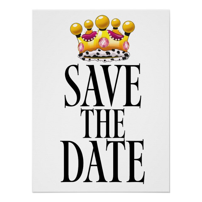 Hochzeitskrone Save the Date Poster (Vorderseite)