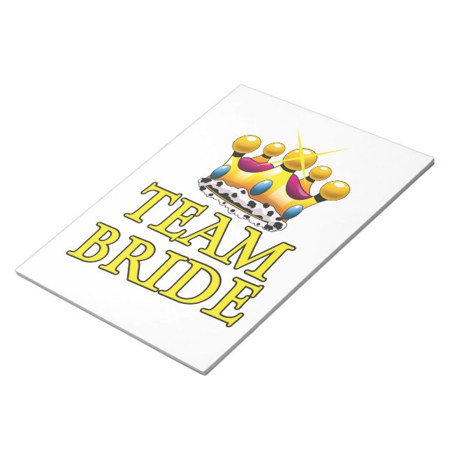 Hochzeitskrone Team Bride Notizblock (angewinkelt)