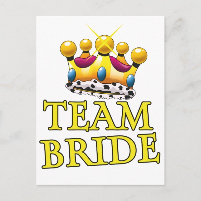 Hochzeitskrone Team Bride Postkarte (Vorderseite)