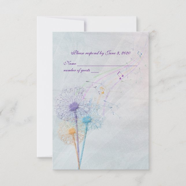 Hochzeitskronen und Musik-UAWG RSVP Karte (Vorderseite)