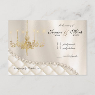 Hochzeitskronleuchter RSVP Card Lighting Ivory Pea Einladung