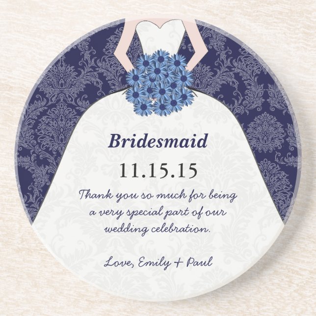 Hochzeitskröten-Untersetzer der Marine Bridesmaid Untersetzer (Vorne)