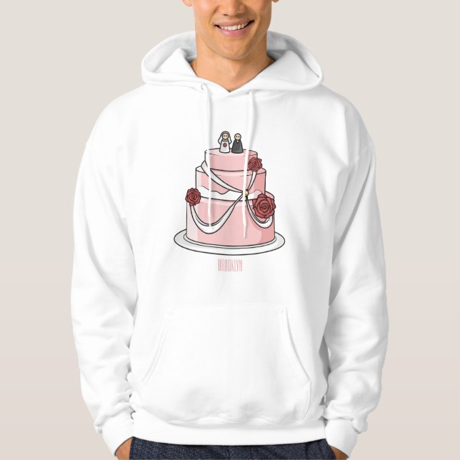 Hochzeitskuchen-Cartoon Hoodie (Vorderseite)