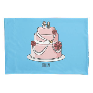 Hochzeitskuchen-Cartoon Kissenbezug