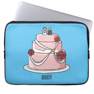 Hochzeitskuchen-Cartoon Laptopschutzhülle