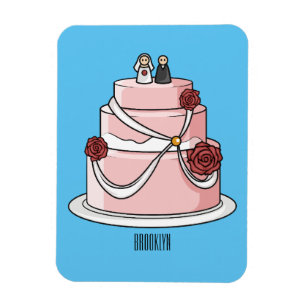 Hochzeitskuchen-Cartoon Magnet