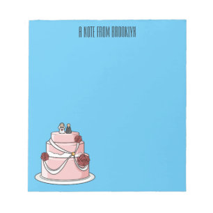 Hochzeitskuchen-Cartoon Notizblock