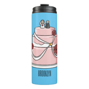 Hochzeitskuchen-Cartoon Thermosbecher