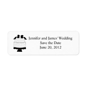 Hochzeitskuchen-Clipart-Rücksendeadressen-Aufklebe