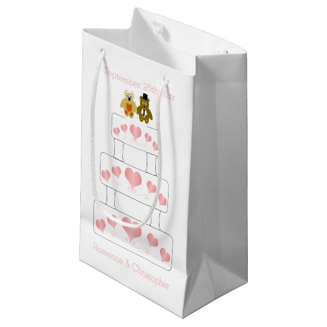 Hochzeitskuchen Kleine Geschenktüte (Vorderseite Schrägansicht)