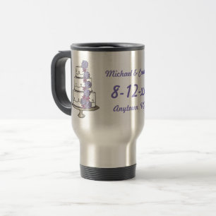 Hochzeitskuchen Lila Rose Personalisiert Brautgart Reisebecher