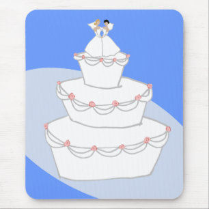 Hochzeitskuchen mit zwei Brides Mousepad