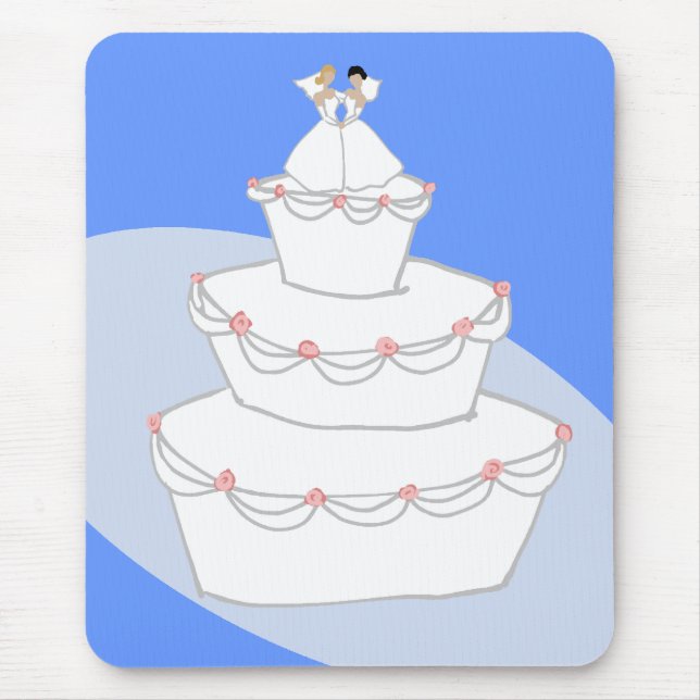 Hochzeitskuchen mit zwei Brides Mousepad (Vorne)