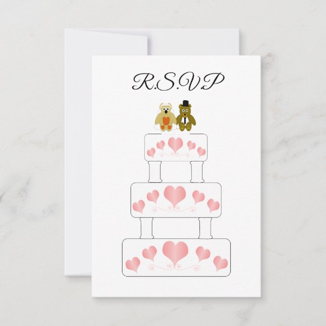 Hochzeitskuchen RSVP Karte (Vorderseite)