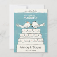 Hochzeitskuchen Vögel Braut & Bräutigam Save-the-D