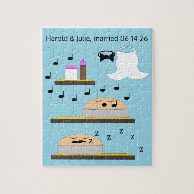 Hochzeitskuchen vor dem Zuckerguss Puzzle (Vertikal)