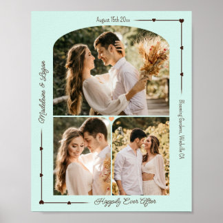 Hochzeitskunde für die Fotocollage Moderne Minzher Poster