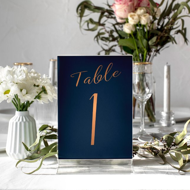 Hochzeitskupfer Glitzer Marine elegante Tischnumme Tischnummer (Von Creator hochgeladen)