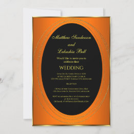 Hochzeitskupfer Orangengold Schwarz Elegant Modern Einladung