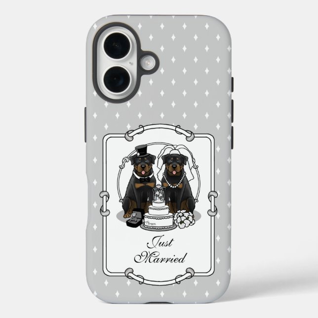 Hochzeitskuppel Rottweilers Braut- und Hundehunde Case-Mate iPhone Hülle (Rückseite)