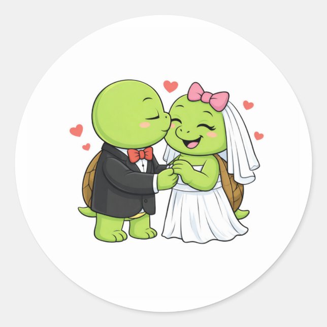 Hochzeitskuss Runder Aufkleber (Vorderseite)