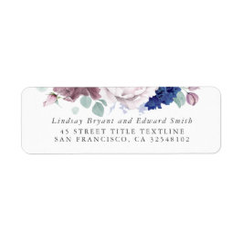 Hochzeitslabel Mauve and Navy Blue Floral